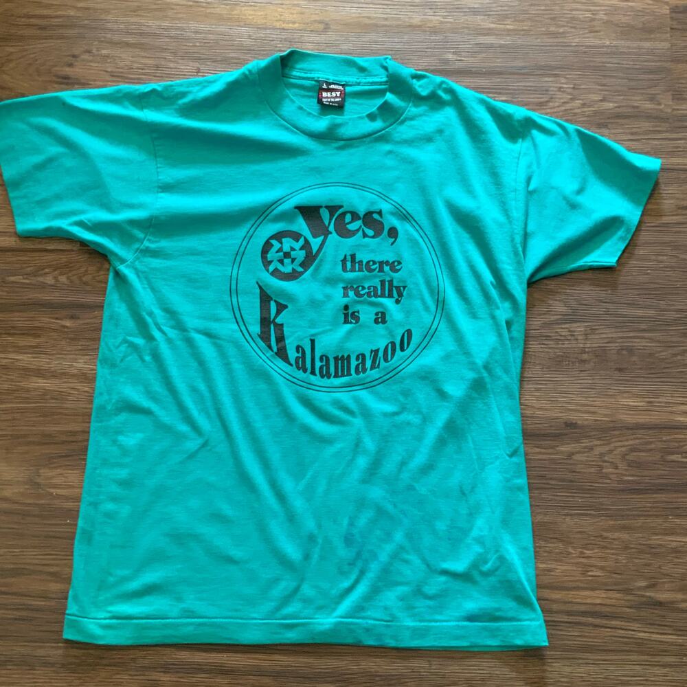 Vintage 90s Kalamazoo T Shirt USA Single Stitch Tourist Graphic Tee L